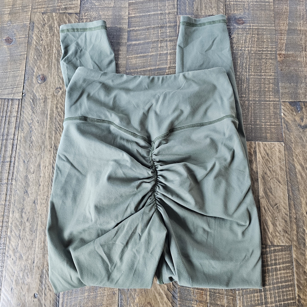 Olive Green Leggings Butt Scrunch - Picture 6 of 8